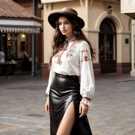 (Santa Fe Plaza, SFW, long-sleeve embroidered blouse, full-length skirt, wide-brimmed hat, leather sandals, exploring local art galleries, late afternoon:1.35) Instagram_Influencer_109_By_Stable_Yogi
Faceshot_By_stable_yogi
Styler_Embedding_By_Stable_Yogi
<lora:Detail Blaster By Stable Yogi:0.5>
(center_parted_long_wavy_hair)