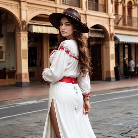 (Santa Fe Plaza, SFW, long-sleeve embroidered blouse, full-length skirt, wide-brimmed hat, leather sandals, exploring local art galleries, late afternoon:1.35) Instagram_Influencer_109_By_Stable_Yogi
Faceshot_By_stable_yogi
Styler_Embedding_By_Stable_Yogi
<lora:Detail Blaster By Stable Yogi:0.5>
(center_parted_long_wavy_hair)