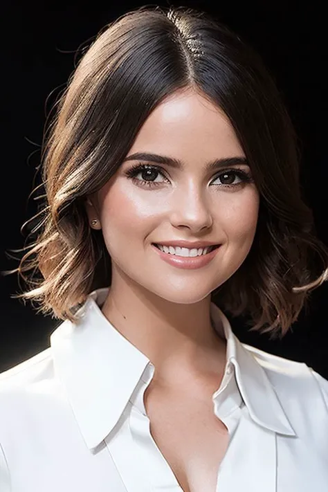 (masterpiece),
1girl,
shellHennig,
smiling,
white dressed shirt, collar shirt,
HDR, highly detailed, 32k,
black background,
perfect face feature,
<lora:Shelley_Hennig:0.75> ,epiCPhoto