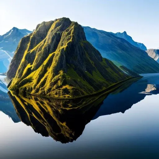 ((masterpiece)), ((best quality)), 8k, high detailed, ultra-detailed planet, cliff side reflecting off of clear water,