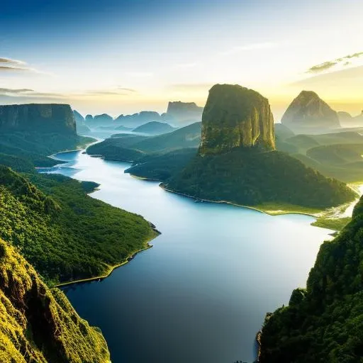((masterpiece)), ((best quality)), 8k, high detailed, ultra-detailed planet, cliff side reflecting off of clear water,