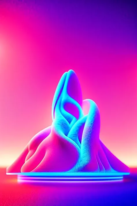 dskise, (isometric) , (neon), (vaporwave), isometric cutaway of a crystalized flower bloom,  volumetric lighting , (unreal engine), octane dender, dskise