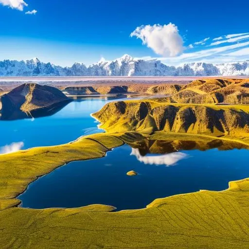 ((masterpiece)), ((best quality)), 8k, high detailed, ultra-detailed planet, cliff side reflecting off of clear water,
