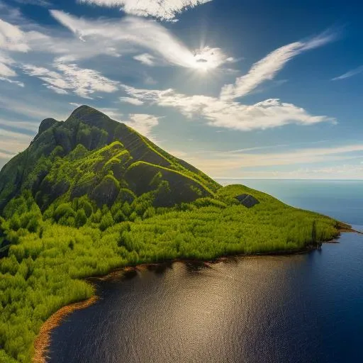 ((masterpiece)), ((best quality)), 8k, high detailed, ultra-detailed planet, cliff side reflecting off of clear water,