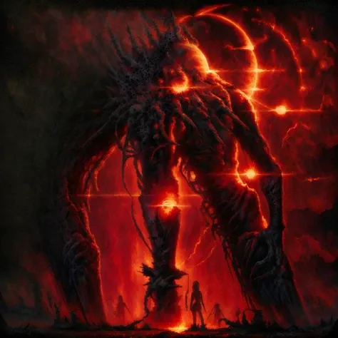 The sun is killed, behind a blackened sky <lora:DEATH_METAL2:1>, DEATHMETAL, high resolution, detailed