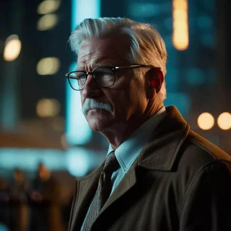 cinematic film still of  <lora:Commissioner Gordon:1.2>
Commissioner Gordon a brown hair man with glasses looks at something in Gotham city universe, shallow depth of field, vignette, highly detailed, high budget, bokeh, cinemascope, moody, epic, gorgeous, film grain, grainy