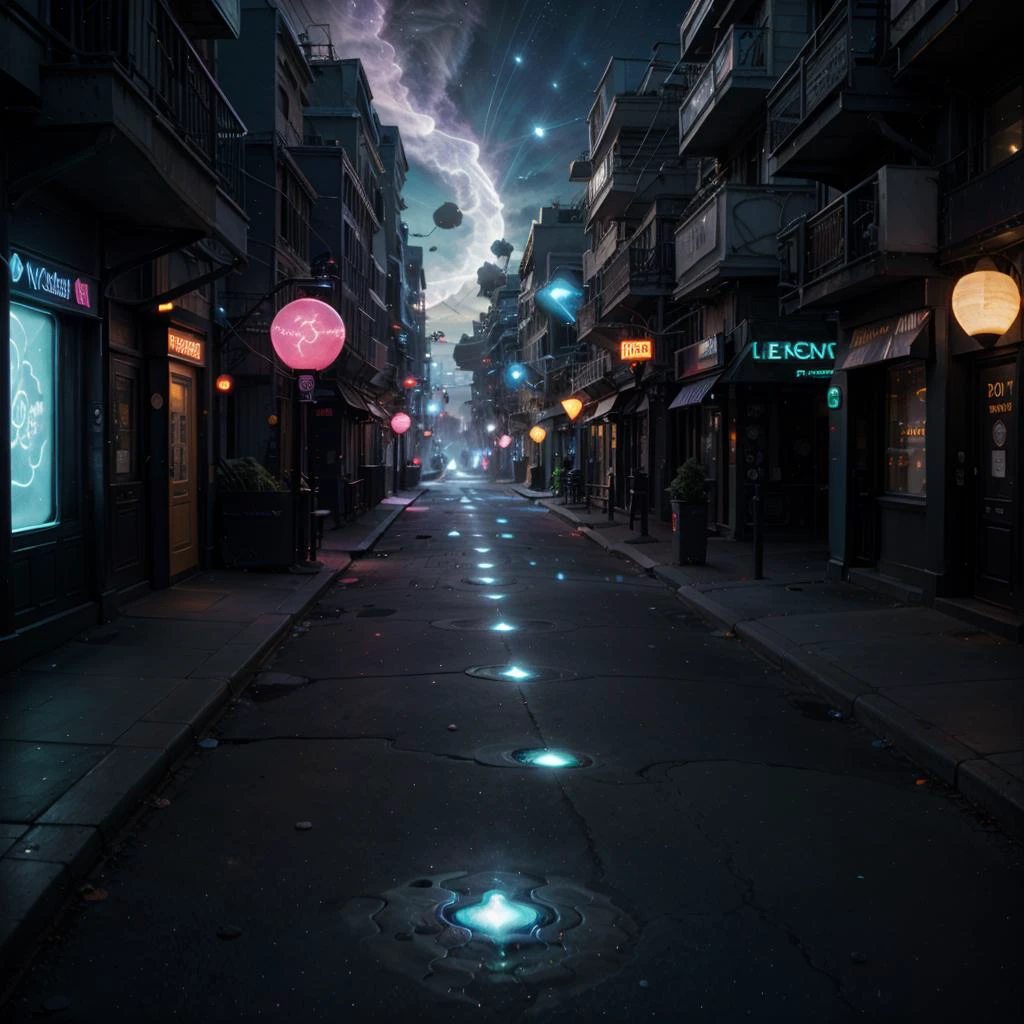 voidparadigm moonlit street at noon, neon theme, voidpsychic, astral background <lora:Atomic_Undead:0.7> <lora:add_detail:0.5>