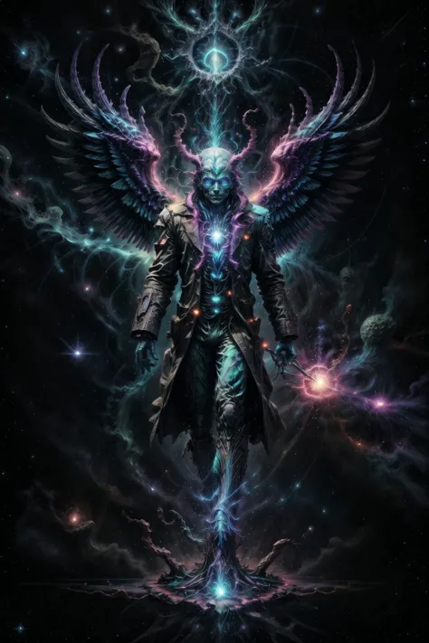 voidparadigm winged arboral cryptid, neon theme, voidpsychic, astral background <lora:Atomic_Undead:0.7> <lora:add_detail:0.5> <lora:realistic:0.5>