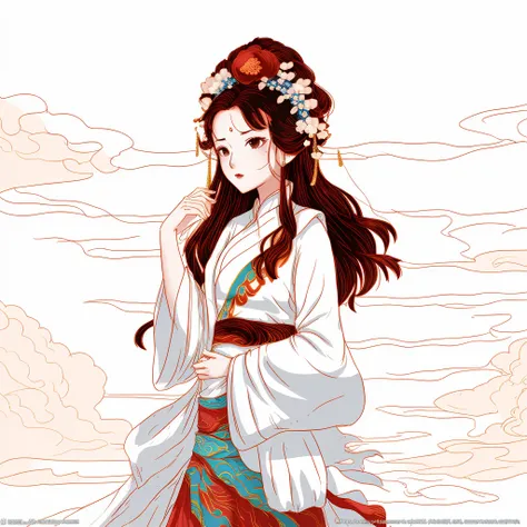 1girl, standing in the clouds, white background, cloudy sky,
Sichuan opera,
<lora:guochao_v3:1>, (((masterpiece))), (((best quality))), ((ultra-detailed)),(detailed light),((an extremely delicate and beautiful)),