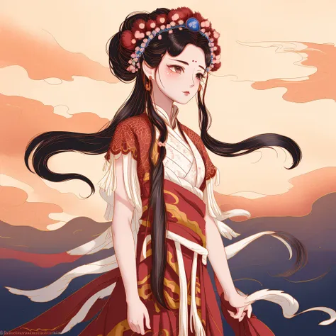 1girl, standing in the clouds, white background, dressed in a red ancient costume, cloudy sky,
Sichuan opera,
<lora:guochao_v3:1>, (((masterpiece))), (((best quality))), ((ultra-detailed)),(detailed light),((an extremely delicate and beautiful)),