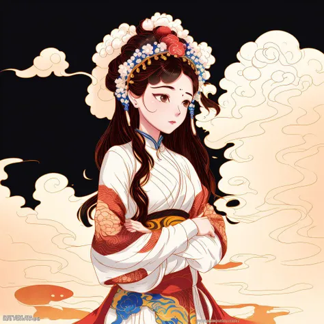 1girl, standing in the clouds, white background, cloudy sky,
Sichuan opera,
<lora:guochao_v3:1>, (((masterpiece))), (((best quality))), ((ultra-detailed)),(detailed light),((an extremely delicate and beautiful)),