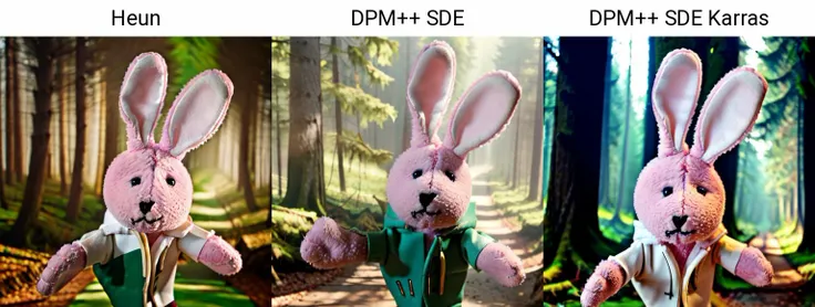 pink hare puppet, forest