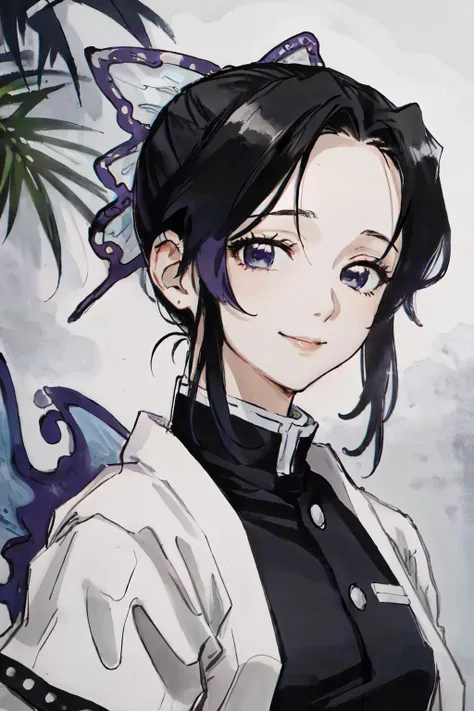 <lora:shanshui_v10:1> <lora:ShinobuLora:1>Shinobu, Shinobu Uniform,
(best quality, masterpiece, RAW photo,ultra-detailed:1.2), <lyco:GoodHands-beta2:1.0>,1girl,solo,looking at viewer,smile