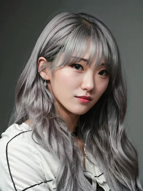 luda in black top, long grey hair, hair bangs, cute asian girl, 20yo, half body, sexy pose, looking to camera
dark bedroom, rim lighting, two tone lighting, dimly lit, low key
, hyper realistic lifelike texture dramatic lighting unrealengine trending on artstation,award winning photo,nikon RAW photo,8 k,Fujifilm XT3,masterpiece, best quality, realistic, photorealistic,ultra detailed,extremely detailed face,
<lora:luda-sd1.5-n30-e525-000004:0.77> <lora:epiNoiseoffset_v2:0.5>