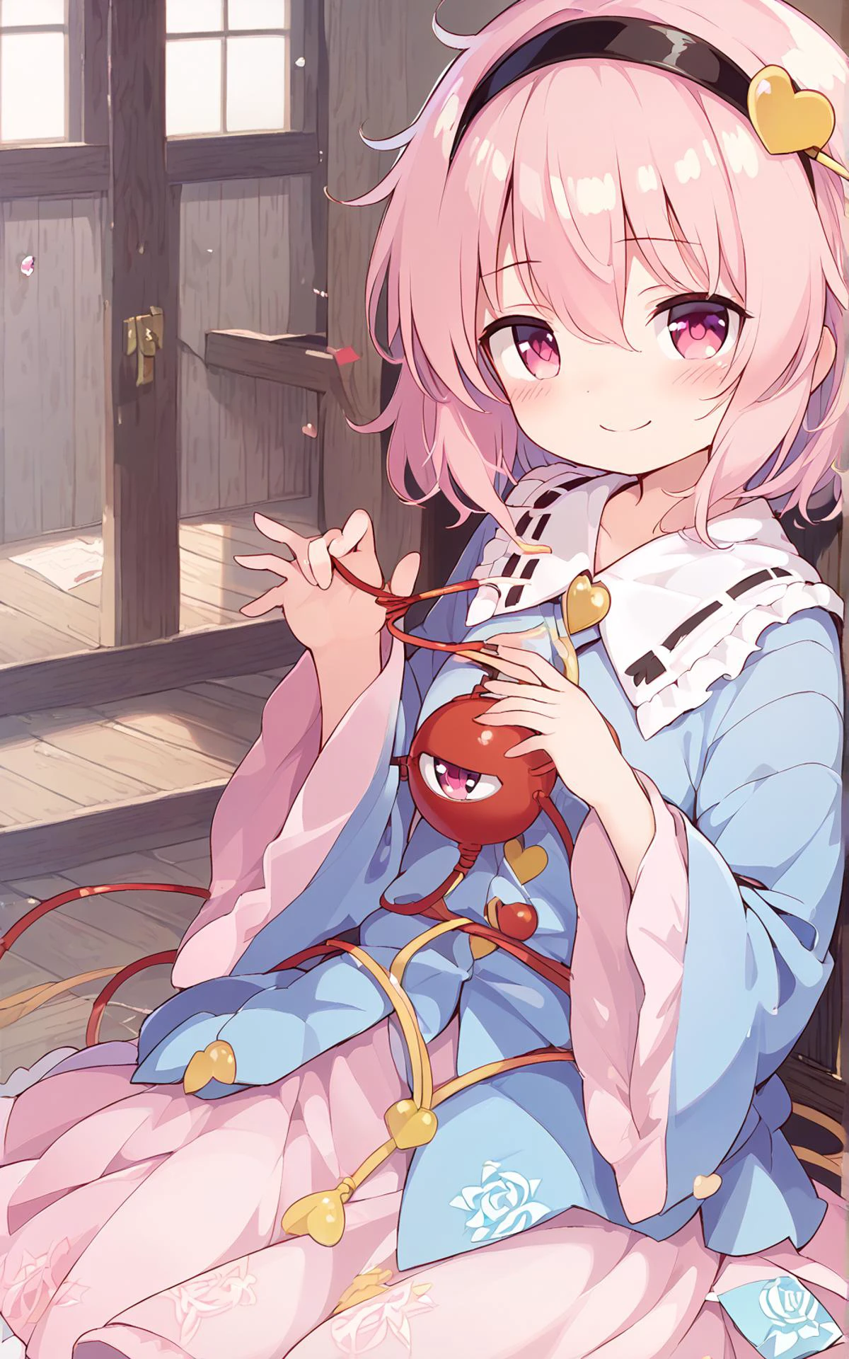 score_9, score_8_up, score_7_up, BREAK
source_anime, best quality, masterpiece, BREAK
mhy,aba Break
1girl,solo, skinny, BREAK
dynamic angle, drastic pose,aba,
<lora:satori.pony:1> komei .satori, pink eyes,third eye, pink hair,blue shirt, frilled shirt collar, frilled sleeves, wide sleeves, pink skirt,hairband,
BREAK
li, kawaii ,official art, official wallpaper, 8k detailed wall paper,ultra detaile,
klg,nto,aro,zun,ayb,zri,uum,(uun),ayb,uum,zri,zun,hij,qhy,
lover's face,joyful eyes, delighted gaze,joyful expression, innocent smile, carefree posture, bubbly personality, radiant face, playful ambiance, heartwarming vibe, vibrant colors, laughter-filled,peaceful expression, eyes slightly open, soft smile,flowing hair, gentle breeze, cozy ambiance, content smile effortlessly,genuine laughter warmly,ecstatic joyful expression,vibrant laughing eyes,overwhelmingly joyful mood,
watercolor,
BREAK
hairs between eyes,Facing the lens,baku_p <lora:baku_p-000001:0.03> <lora:baku_p-000005:0.12> <lora:baku_p-000003:0.24> <lora:baku_p-000020:0.25> <lora:baku_p:0.25>
<lora:cedar-lyco-pony:0.08> <lora:Shuz-v3-PDXL:0.04>