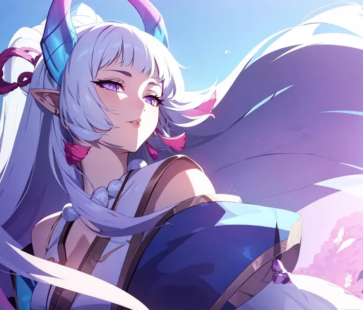 (detailed background), masterpiece, best quality, Spirit_Blossom_Syndra, purple_eyes, blunt_bangs, white_hair, pointy_ears,
<lora:Spirit_Blossom_Syndra-10:0.95>