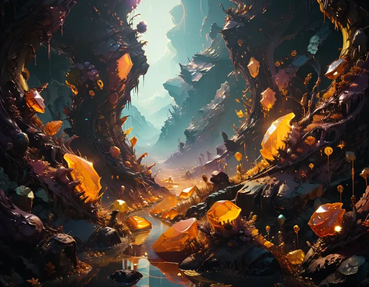 scene from an interesting ambr1 dream, weird future, secret nature, chroma, rim lighting, volumetric, 8k resolution, trending on artstation <lora:xl_more_art-full_v1:0.8> <lora:ambr1:0.8>
