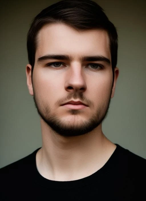 professional photo, closeup portrait photo of caucasian man, wearing black sweater, serious face, dramatic lighting, nature, gloomy, cloudy weather, bokeh <lora:MatthewE_LoRA:0.7>