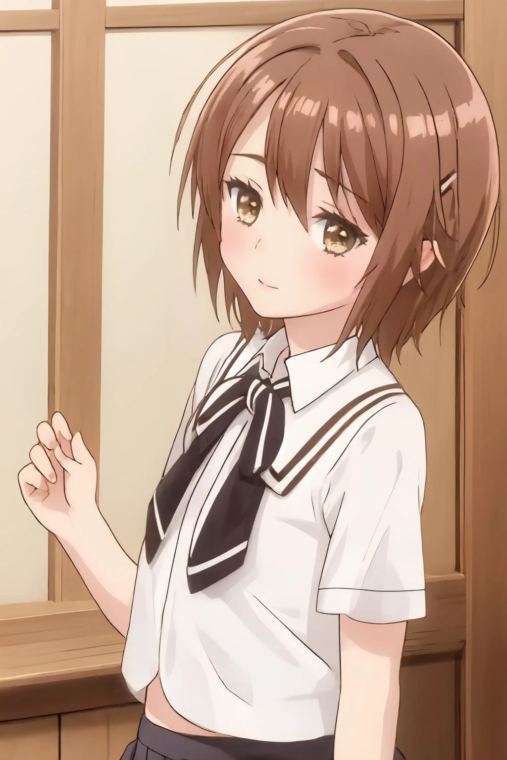 ShunOD, brown hair, short hair, top, skirt, flat chest,
<lora:shun:0.75>