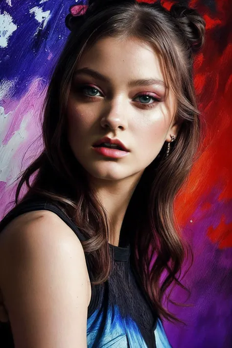 LexiG_SoloTI_v1,
Vibrant and expressive attire, capturing the essence of Van Gogh's brushstrokes, bold and dynamic pose, close-up shot, (digital, vivid and textured colors, brushstroke effect), (Artistic Studio, Creative space with paint-splattered walls, easels, and a sense of artistic inspiration), intense and soulful eyes, a hint of mystery and depth in the expression, artistic and vibrant lips, (captivating gaze: 1.1), unique and artistic accessories, (expressive shot: 1.3), (dramatic and directional lighting, highlighting the features and adding depth to the portrait in a style reminiscent of Van Gogh's artistic vision),
<lora:add_detail:0.5>