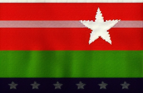 fictional country flag,colored,with stars