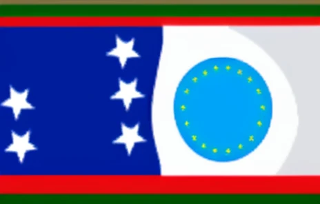 fictional country flag,colored,with stars,just flag,striped