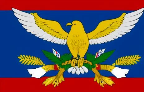 fictional country_flag,colors,hd quality,full complete,symbols,detailed,with bird symbol