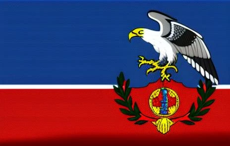 fictional country_flag,colors,hd quality,full complete,symbols,detailed,with falcon symbols