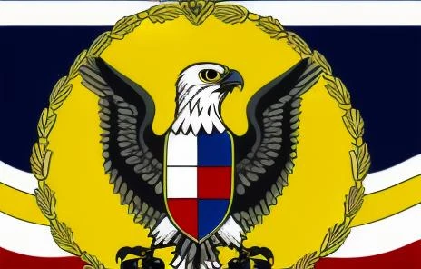fictional country_flag,colors,hd quality,full complete,symbols,detailed,with falcon symbols
