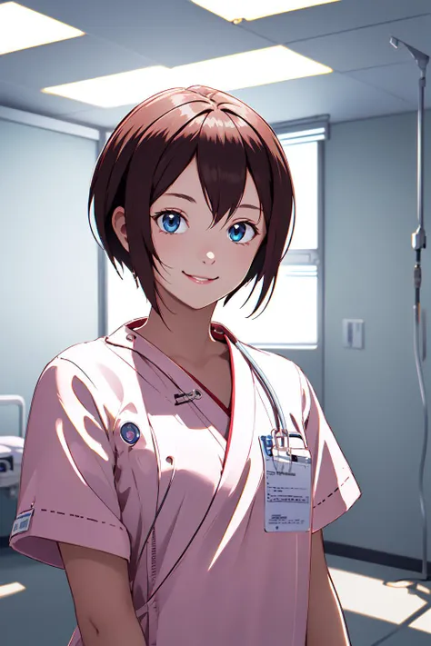<lora:ps2_amy_v1_2:1>, ps2_amy, solo, light smile, upper body,, (RAW photo, best quality), masterpiece, light smile, natural lighting, 1girl,
hospital operating room, hospital exam room, surgical light,
<lora:ClothingMedicalScrubs0:0.8> scrubs