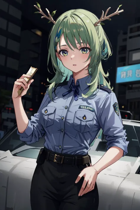 (masterpiece, best quality), intricate details,
1girl, <lora:ceres_fauna_v30:0.8> 1girl, ceres_fauna, antlers,
, police uniform, <lora:GCop:0.8> GCop,