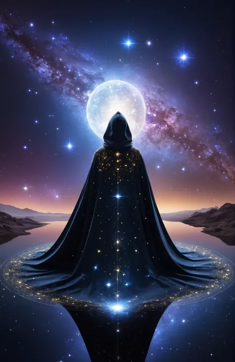 <lora:add-detail-xl:2.0>, Twinkling stars reflected in the multifaceted eyes of a celestial slyboots, the Galactotwinkled dingleflower, a creature of starlight mischief, wearing a nebula cloak with a coronet of comets, flibbertigibbeting across a shimmershined skybridge in a vast cosmos of astral fluffernutter and stardust swirls, oblivious to the twinkmuffled supernovas nearby, Cosmic, Starry, Ethereal, Constellations, Space Fantasy, moonphases.