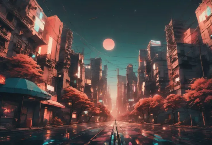 An award-winning photo of a bustling anime cityscape (anime:1.3), bathed in the warm glow of sunset (sunset:1.2). Vibrant, colorful, and full of life, with towering skyscrapers, bustling streets, and futuristic technology. Captured by the renowned anime photographer, Makoto Shinkai (Makoto Shinkai:1.5), using a high-resolution digital camera (digital camera:1.2) and a wide-angle lens (wide-angle lens:1.1). The scene is filled with dynamic characters, each with their own unique style and personality. The city is surrounded by lush greenery, with cherry blossom trees in full bloom (cherry blossom:1.0), adding a touch of natural beauty to the futuristic setting. The lighting is dramatic, casting long shadows and creating a sense of depth and atmosphere. This captivating image is trending on art platforms like ArtStation (ArtStation:1.2), showcasing the incredible talent and creativity of the anime world. aesthetic