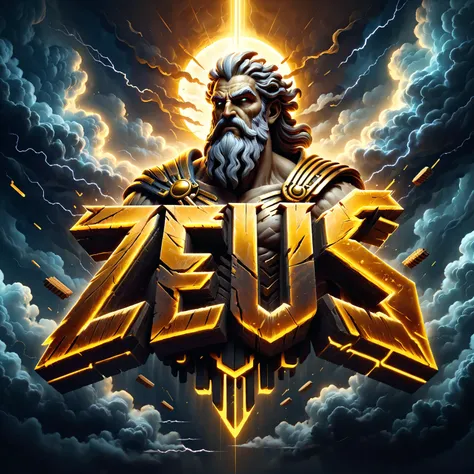 neonpunk style (ZEUS) text logo,clouds,honey,ancient background,epic,moody.,<lora:Harrlogos_v2.0:1>, . cyberpunk