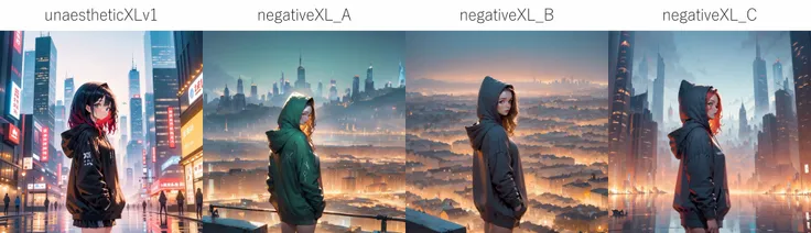girl, hoodie, standing, city, scenery