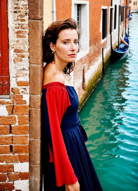 A stunning intricate full color portrait of (sks woman:1) in Venice, at the St. Marks Square, wearing Boho maxi skirt and lace blouse, epic character composition, sharp focus, natural lighting, subsurface scattering, f2, 35mm, film grain, , by Edward Weston, <lora:locon_kimraver_v1_from_v1_64_32:1>