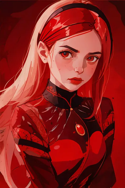 <lora:paintstyle-isabelia:0.8>, portrait of a woman wearing blood red paisley dolman sleeve shirt, headband || <lora:paintstyle-isabelia:0.2>, portrait, masterpiece, 8k, high resolution, shallow depth of field, sharp focus