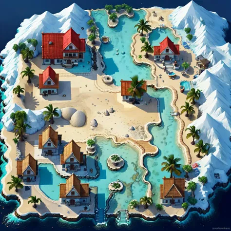 <lora:2D游æåºæ¯_å¤å¶:1> a sunny tropical island, sandy beaches, palm trees