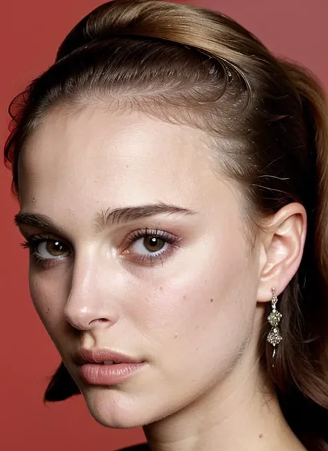 A stunning intricate color close up portrait of (sks woman:1) , wearing haute coture, epic character composition, sharp focus, natural lighting, subsurface scattering, f2, 35mm, film grain, , by Guy Bourdin, <lora:lora-small-natalie-portman-v1:1>