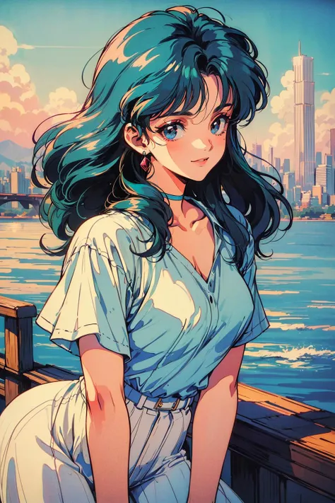 (80's, retro, city pop:1.5), (album cover), (masterpiece, best quality), (anime, illustration), (pastel colors:1.4),
best photo pose, dynamic angle,
girl, solo, smile, perfect detail eyes, delicate face,
City Scenes, night city, tokyo, high fashion, <lora:add_detail:0.5>, <lora:80'sFusion:0.6>