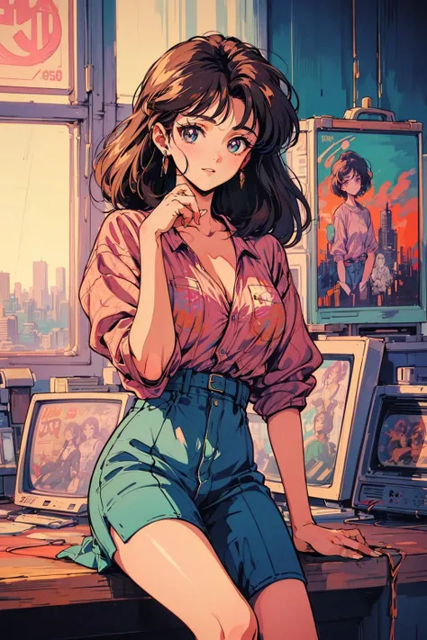 (80's, retro, city pop poster:1.5), (album cover), (masterpiece, best quality, intricate detail), (pastel colors:1.3), best photo pose,
girl, solo, smile,
City Scenes, night city, tokyo, high fashion, <lora:add_detail:0.5>, <lora:80'sFusion:0.6>