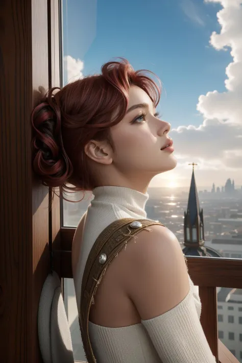 1girl, (designed by Emma Geary:0.9) , dramatic Color splash, insane details, wide angle of a Atmospheric Infected beefy Prehistoric (Female Elemental mage:1.3) , the Elemental mage has Side-swept curls hairstyle, Sacred city in background, Unique indoors with Juniper, Foggy, in focus, Maximalist, Relieving, Cloudpunk, Reflected light, L USM, CineColor, sloppy strokes, halftone texture, sharp, natural skin texture, unreal engine, Best quality