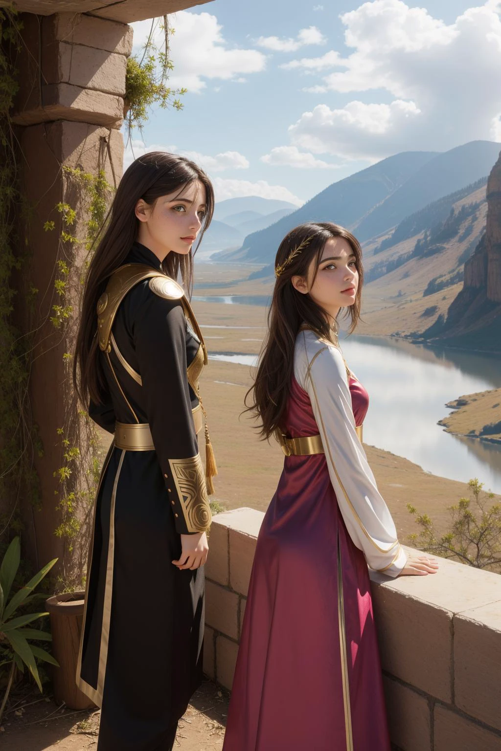 1girl, (nature art designed by Daniel Ridgway Knight:0.8) and (Raphaelle Peale:0.9) and (Scott Naismith:1.0) , dark Water color painting, masterpiece, side-profile of a Abhorrent Dried well-endowed [Lovecraftian|Iranian] (Couple:1.3) , they are Standing at a Shower, ð¤, they are very bored as a Thunderer, best quality, in a very Tasteful Futuristic electric pink Iron and Velvet tunic and Warm Pearlescent Gala dress, they have Syrian hair, they have a Personal Sudanese Olive Braces, amulet, Gold vegetation with Ash, Foggy, Very wide view, Visual novel, Fantasy, Grindhouse, rim light, F/14, Lomography, overly complex style, bold lettering, sharp and in focus, freckles, Pixabay, octane engine, sci fi, scary
