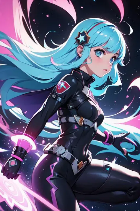 (best quality,4k,8k,highres,masterpiece:1.2),ultra-detailed,anime girl fantasy,sci-fi,space suit,big,front view,solo photo,thick hair,thick thighs,standing,thick legs,colorful,powerful lighting,deeper shadows,sharp focus,detailed facial features,sparkling eyes,stylish outfit,vibrant colors,background with celestial elements.