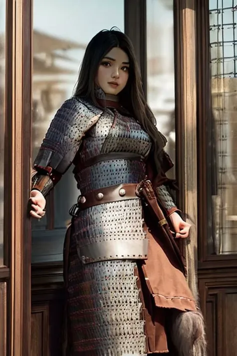 (unparalleled masterpiece, ultra realistic 8k CG, perfect artwork, perfect female figure:1.1), wh_chi_zhajia, wh_chi_armor, upper body, (no headwear:1.25), (photorealistic:1.2)<hypernet:anime:1>