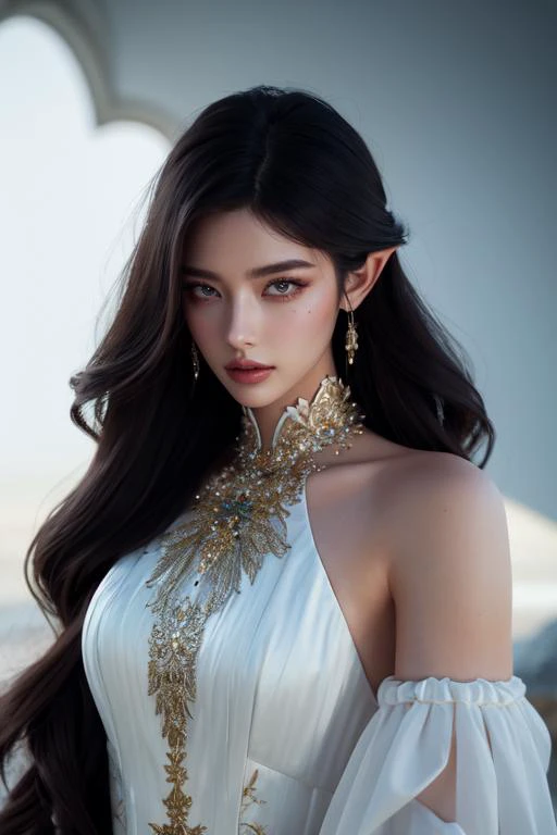 (otherworldly), highly insanely detailed, masterpiece, top quality, best quality, highres, 4k, 8k, RAW photo, (very aesthetic, beautiful and aesthetic), cereza,bayonetta,mole under mouth,
<lora:bayonnetaV5:0.6>,
1girl, solo focus,
Tower13_Gizelle,
a beautiful elvish girl,
white background, (fantasy world)âââ
