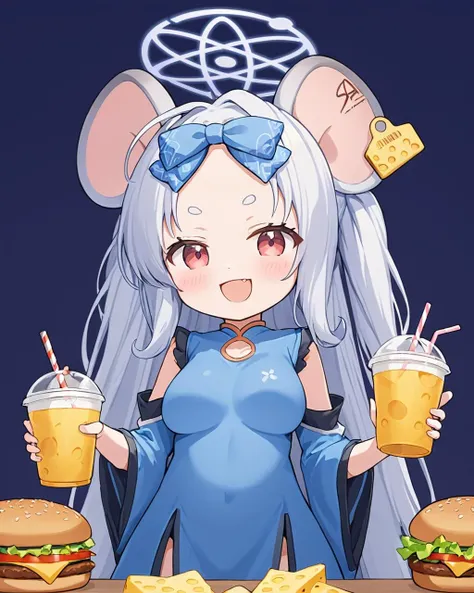 saya \(blue archive\),1girl, ear_tag, solo, disposable_cup, chibi, burger, open_mouth, cheese, mouse_girl, looking_at_viewer, drinking_straw, halo, hair_bow, >_o, detached_sleeves, smile, breasts, skin_fang, blue_dress, blush, ;d, forehead, holding_cup
<lora:saya_(blue_archive)_image325_2023-11-28-000025:1>halo. gorgeous,key visual, vibrant, studio anime,award-winning, professional, highly detailed,high budget, cinemascope