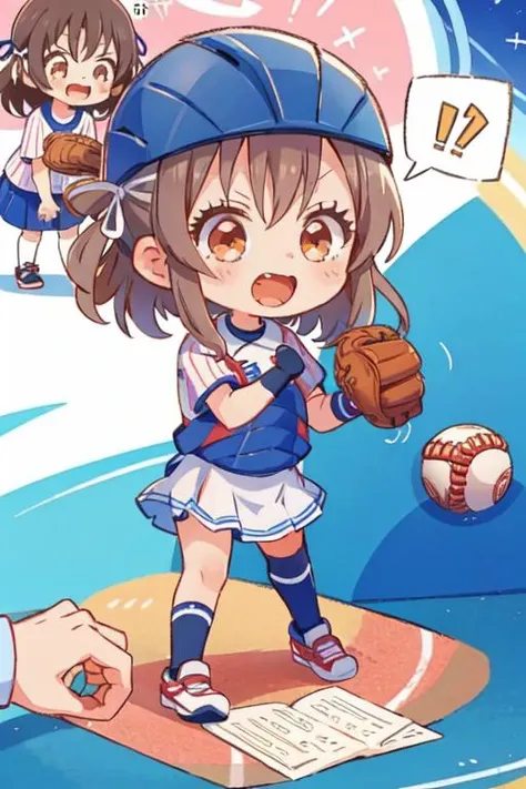 <lora:0849Hshiina:1>,shiina,baseball uniform,chibi,