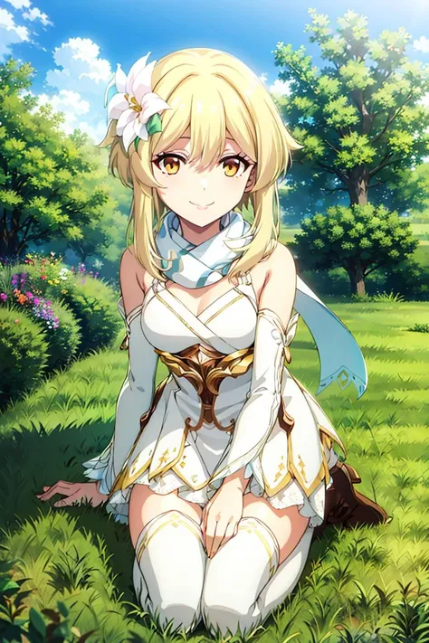 source_anime, rating_explicit, score_9, score_8_up, score_7_up, portrait, outdoors, lumine, sitting, grass, looking up, sitting down on th ground, looking at viewer, spread legs, dress, romance, romantic, ikuchan, high quality, masterpiece, date, dating, pov, holding hand, brown skinned male, arab male