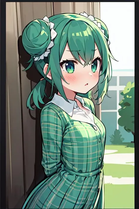 masterpiece,best quality,upper body,1girl,small breasts,Plaid fit and flare shirt dress,green theme,dakimakura \(medium\),outside border,double bun,compound eyes,worried,cowboy shot
Negative prompt: (EasyNegative), (bad-hands-5), an6, verybadimagenegative_v1.3, (worst quality, low quality:1.2), (missing fingers, missing hands, missing legs:1.4) (extra limbs, extra fingers, extra hands, extra legs:1.4), (mutate fingers, mutated hands, mutated legs:1.4), (malformed hands, malformed fingers, malformed legs:1.4), (poorly drawn hands, poorly drawn face), (text, signature, watermark, username),nsfw,
Steps: 20, Sampler: DPM++ 2M Karras, CFG scale: 5, Seed: 1260382668, Size: 512x768, 